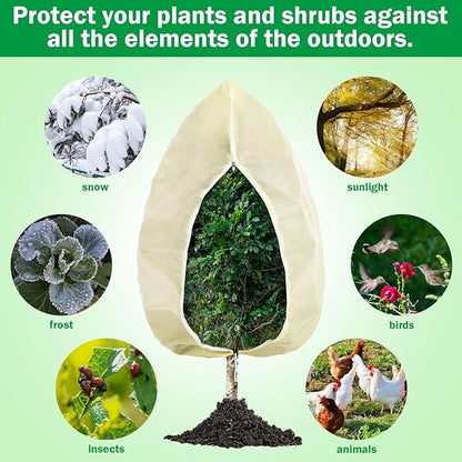 Plant Covers Freeze Protection 10 x 10 ft Extra Large Frost Cloth Plant Covers with Zipper