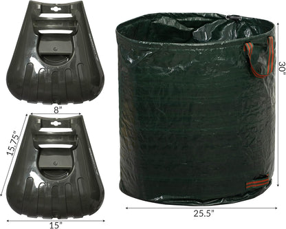 Gardenised 72-gallon Heavy-Duty Self-Standing Collapsible Leaf Bag with Handle and Sturdy Scoop for