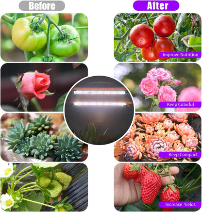 LED Grow Light Strips for Indoor Plants, 16‘’ Full Spectrum 240 LEDs with 4 Install Methods