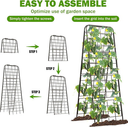 Heavy Duty 50"x17" Adjustable A-Frame Trellis for Climbing Plants – Rust-Proof Metal Garden Trellis