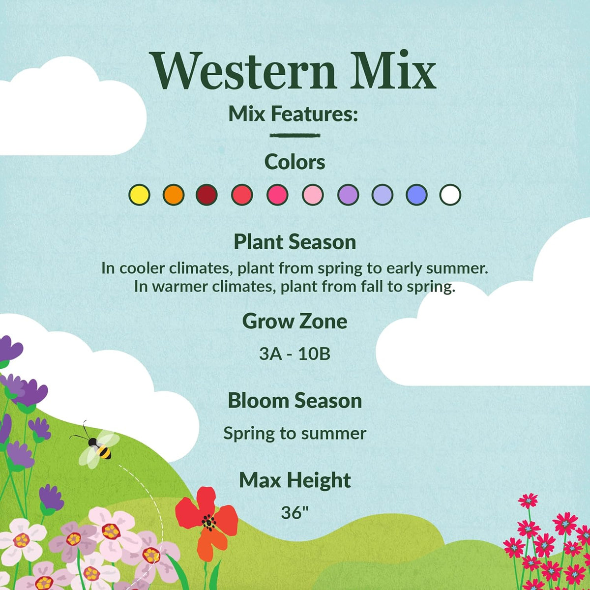 Ferry-Morse Colorado Western Mix Bulk Wildflower Seeds, 1lb
