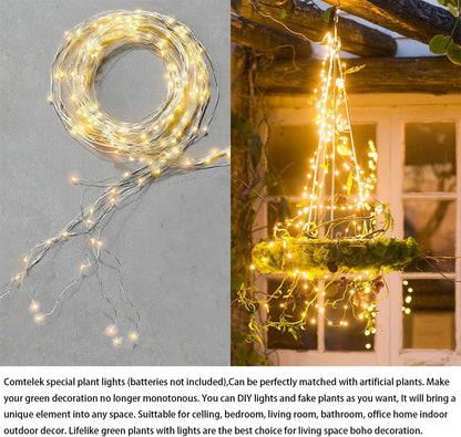 Fake Hanging Plants with Lights Artificial Plants for Home Decor Macrame Plant Hanger with Fake