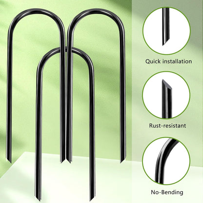 8Pcs Trampolines Wind Stakes, 12 Inch Landscape Staples, Heavy Duty Trampoline Anchors, U-Shaped