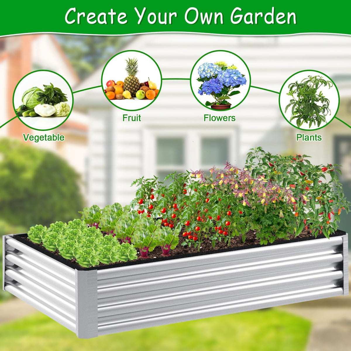 6x3x2FT Raised Garden Bed Liner for Gardening Outdoor, 2mm Thick, Rectangle