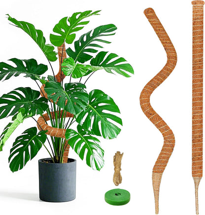2 Pack 48 Inch Moss Pole Monstera Plant Support, Coir Moss Poles for Climbing Indoor Plants