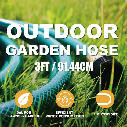 Garden Hose Leakproof for Gardener: 1/2” PVC Water Hoses with GHT Fittings - 3 FT No Kink and