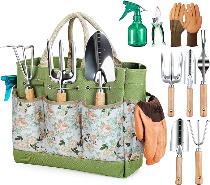 Gardening Tools 9-Piece Heavy Duty Garden Hand Tools with Fashion and Durable Garden Tools