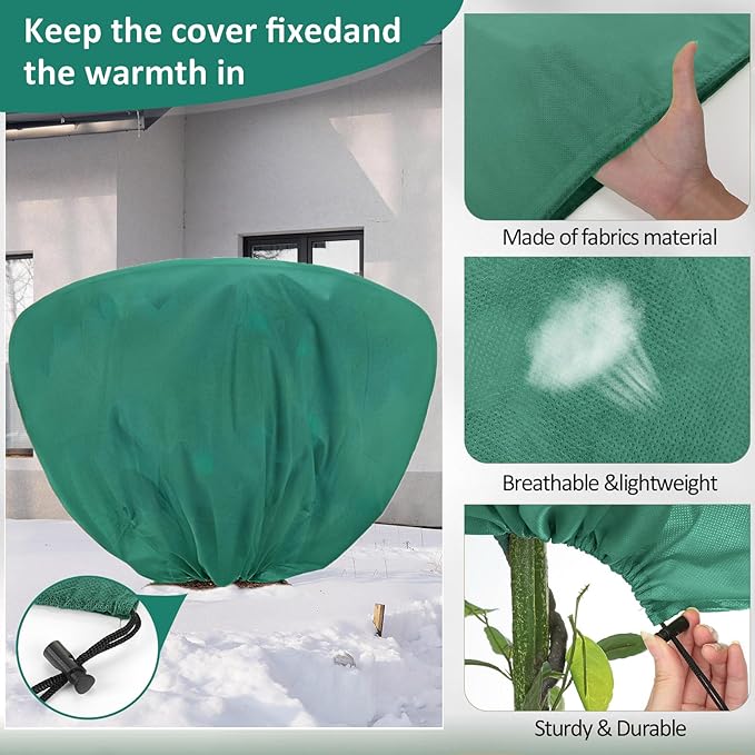 12 Pcs Winter Plant Covers Freeze Protection 39.4x23.6 Inch Horizontal Shrub Tree Rose Plant