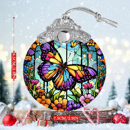 Butterfly Stained Glass Suncatcher, Christmas Tree Ornament, Holiday Decor, Gifts for Butterfly