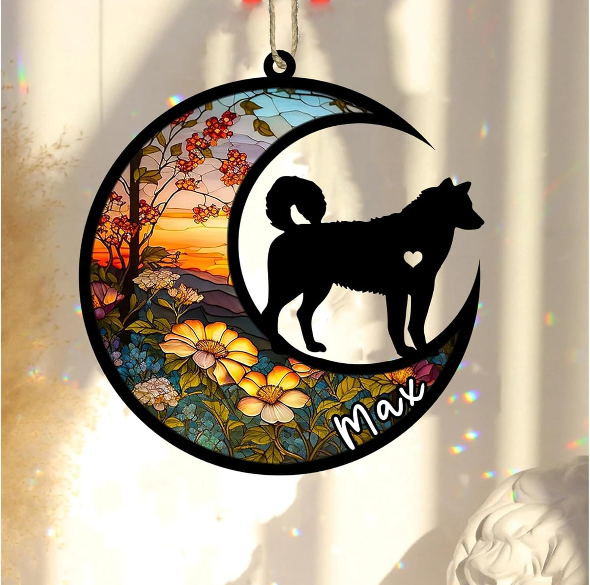 Personalized Dog Memorial, Custom Name Husky Dog Christmas Ornament with Name, Custom Breeds, Pet
