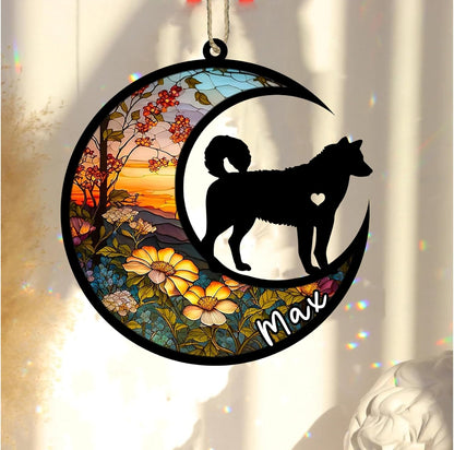 Personalized Dog Memorial, Custom Name Husky Dog Christmas Ornament with Name, Custom Breeds, Pet