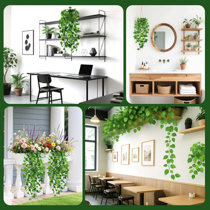 DomeStar 2PCS Fake Vines, Fake Hanging Plants Ivy Vines, Artificial Greenery Garland for Home