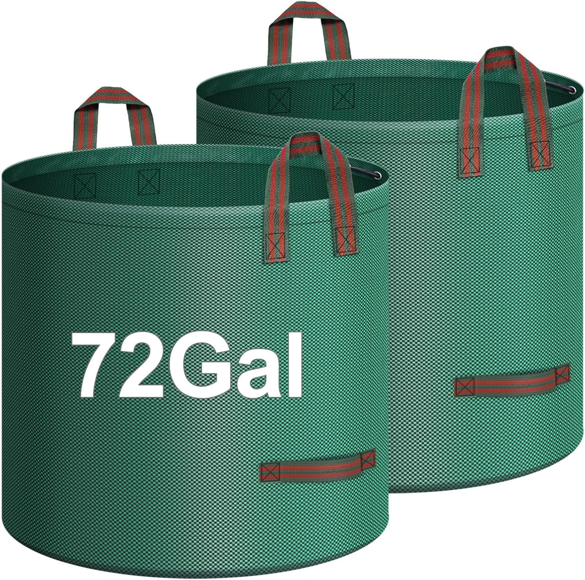 2-Pack 72 Gallons Leaf Bags, Reusable Yard Waste Bags, Heavy Duty Upright Lawn Bags with 4 Handles