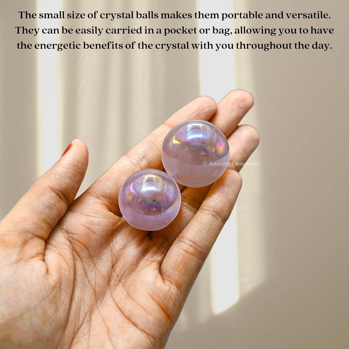 Amazing Gemstone Angel Aura Rose Quartz Crystal Ball - 1" Inches Crystal Sphere Meditation Balls