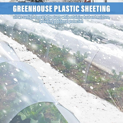 Legigo 12 X 26 Ft Clear Plastic Plant Covers Freeze Protection- 6 Mil Winter Greenhouse Plastic
