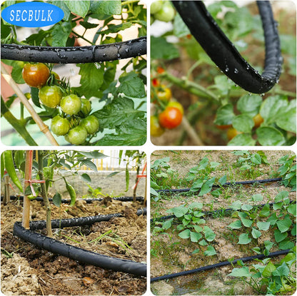 Secbulk 2026 Flat Soaker Hose 200 ft for Garden, 200' (50ft x 4) Linkable Drip Hose Diy Garden