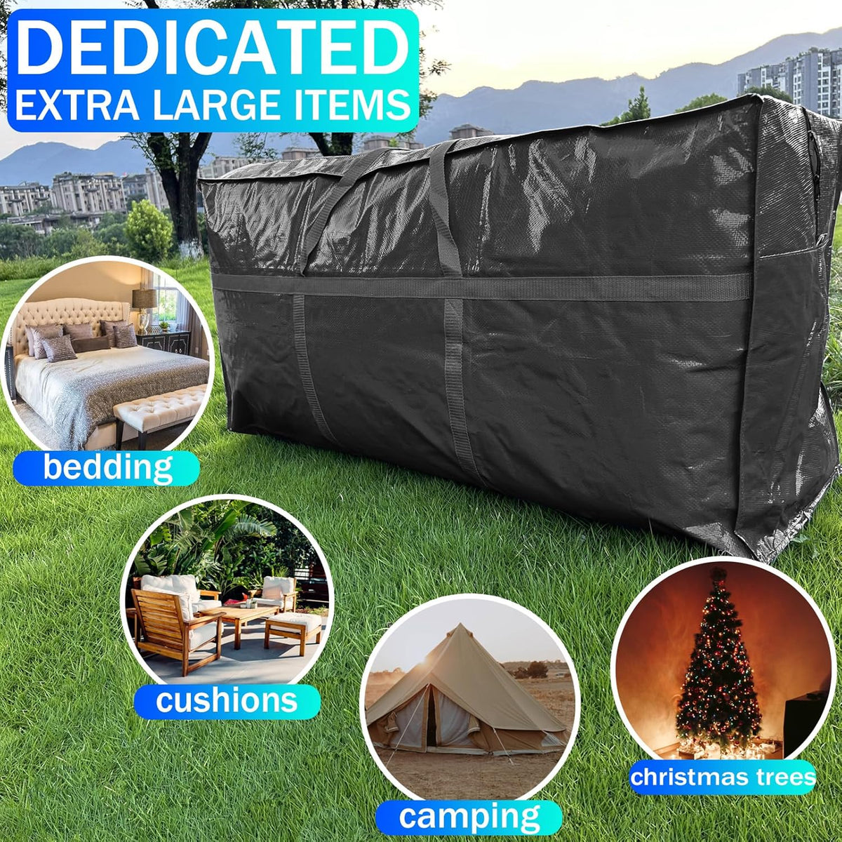 66 Gallon Extra Large Storage Bags, Huge Moving Bags Heavy Duty with Zipper and Stronger Handles