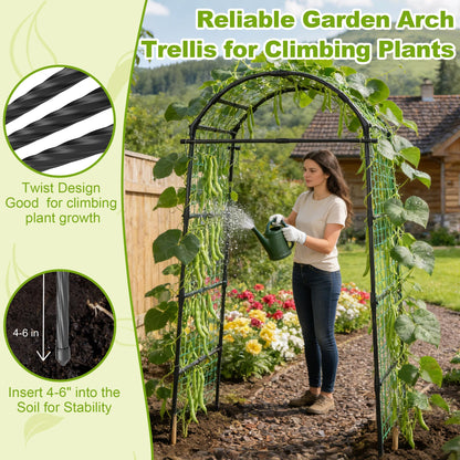 Miory Garden Arch Trellis for Climbing Plants Outdoor, 7ft Tall Plants Support Trellis for Climbing