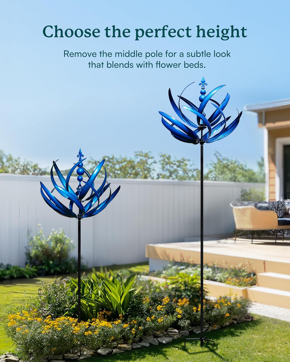 91 inch Wind Spinners Outdoor - Extra Large Outdoor Metal Wind Sculptures Spinners with Stake