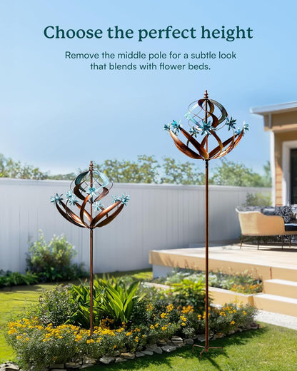Wind Spinners Outdoor for Yard - Extra Large 86" H Metal Kinetic Yard Art, Wind Sculpture Spinner