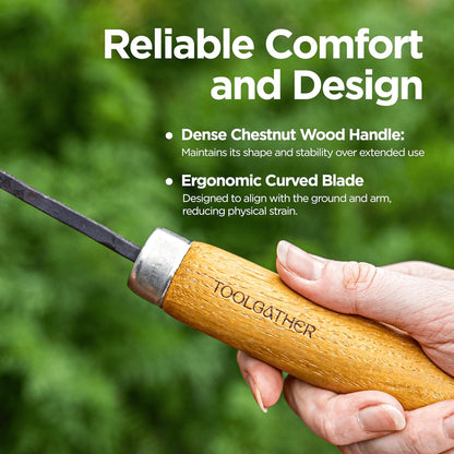 Triangle Homi Hand Hoe - Traditional Handmade Korean Garden Tool for Weeding Digging & Planting