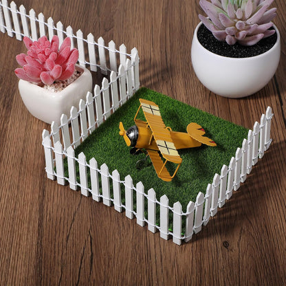 2pcs Mini Picket Fence, 34in Long Wooden Decorative Picket, Micro Landscape Little Ornaments for