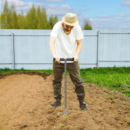 Dolibest Manual Twist Tiller, All-Steel Garden Claw Cultivator with 4 Curved Claws and Soft Rubber