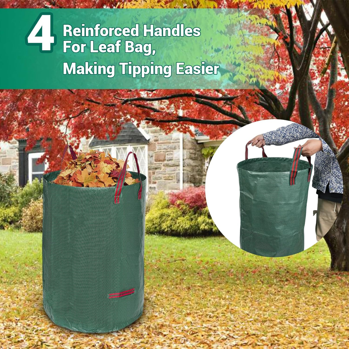 Adjustable Garden Rake for Leaves 36-73" Long Handle, 18" Wide, Heavy Duty with 25 Metal Tines