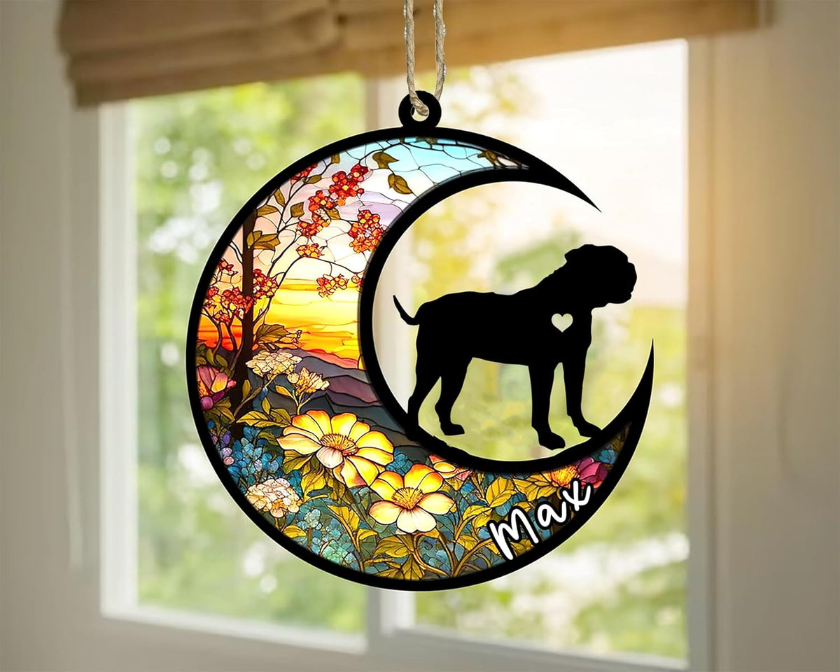 Personalized Dog Memorial, Custom Name American Bulldog Dog Christmas Ornament with Name, Custom
