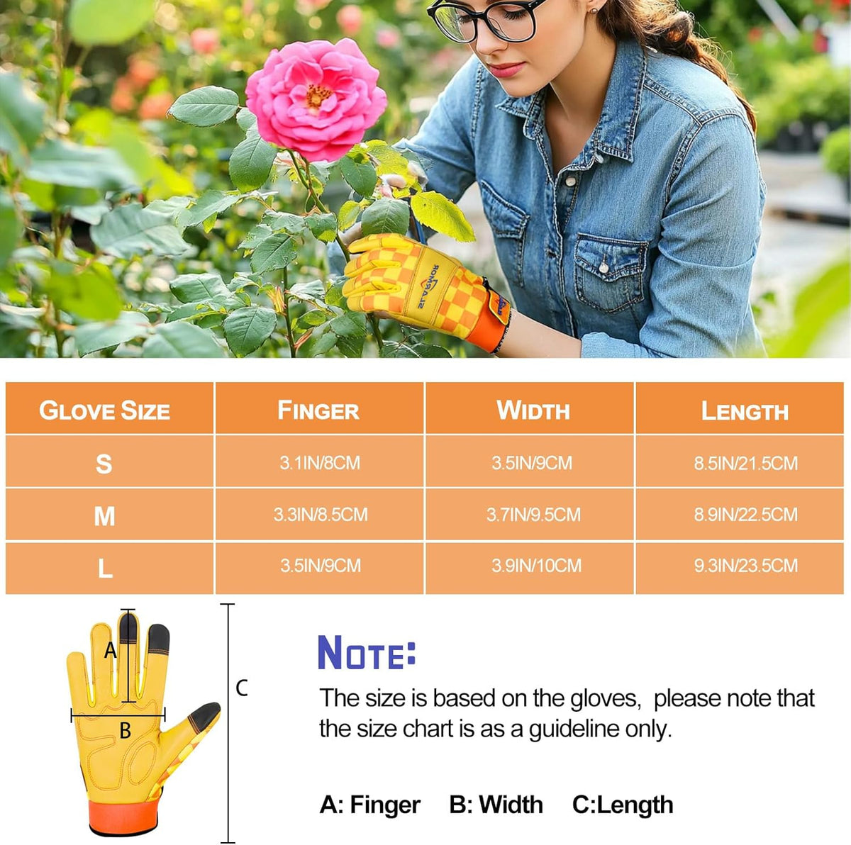 Leather-Gardening-Gloves for Women,Thorn-Proof Work-Gloves for Weeding,Digging,Planting,Pruning