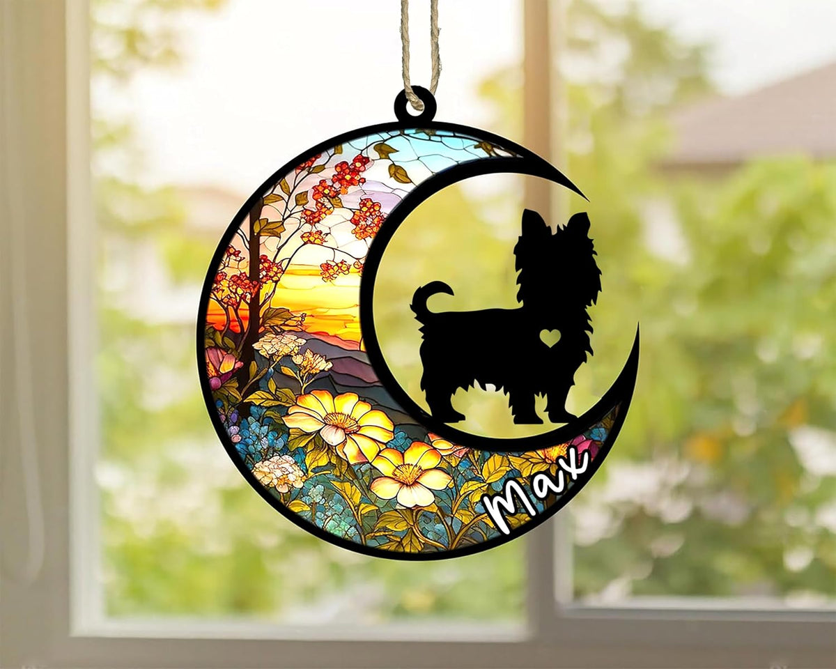 Personalized Dog Memorial, Custom Name Yorkshire Terrier Dog Christmas Ornament with Name, Custom