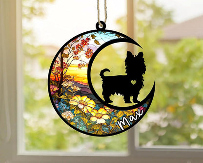 Personalized Dog Memorial, Custom Name Yorkshire Terrier Dog Christmas Ornament with Name, Custom