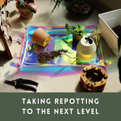 Plant Repotting Mat for Indoor Outdoor Gardening, Holographic Roll Out Potting Mat Tarp - Gifts for