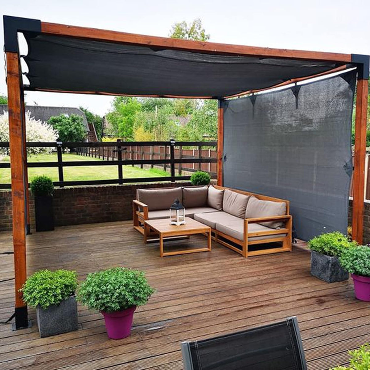 winemana 70% Black Shade Cloth, 20 x 30 FT Durable Mesh Tarp with Grommets, Resistant Garden Sun