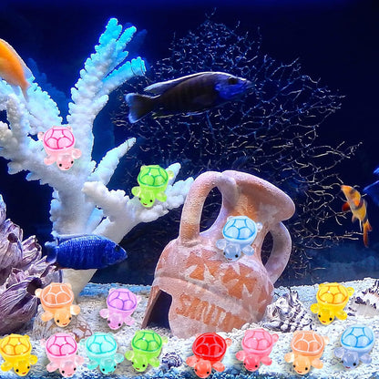 120pcs Luminous Mini Resin Turtles 9 Colors Glow in The Dark Tiny Sea Turtle Figures to Hide Small