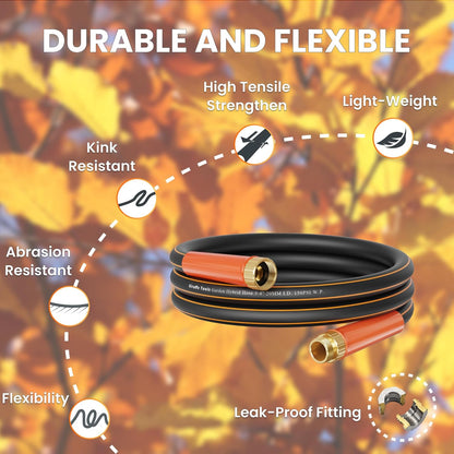 Giraffe Tools Garden Hose 25ft x 3/4", Heavy Duty Water Hose, Flexible, Hybrid Lightweight Hose