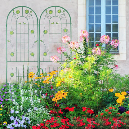 2 Pack Metal Garden Trellis 71" H Garden Fence Rustproof Trellis for Climbing Plants Support Roses