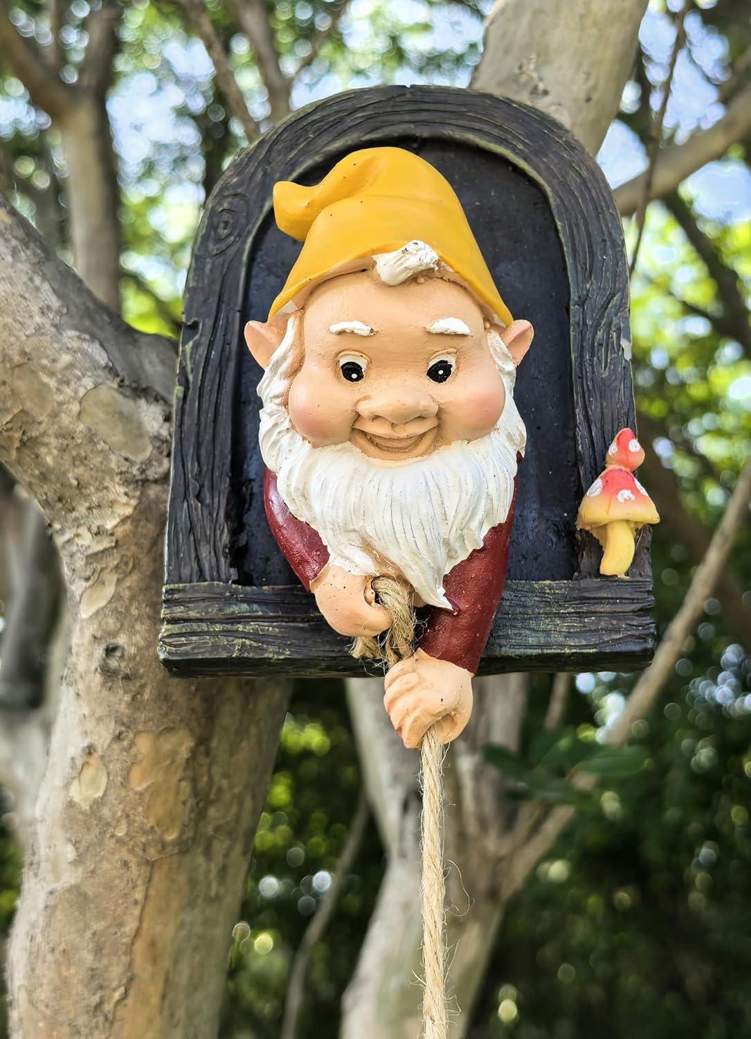 Gnome Garden Decoration Climbing Tree Decor Outdoor,Fairy Door Tree Face Figurine Lawn Patio