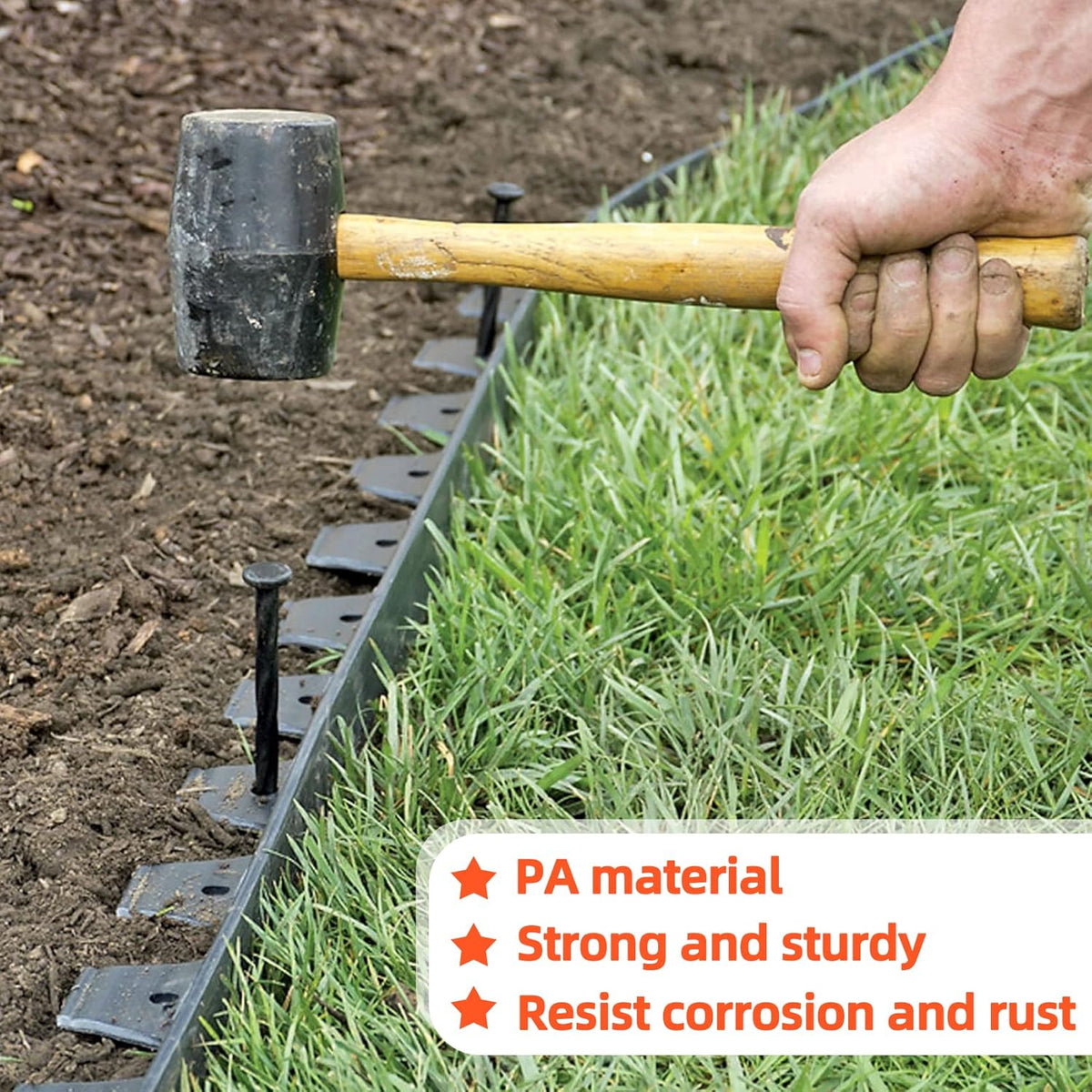60 Count Plastic Landscape Edging Anchoring Stakes 8-Inch Garden Lawn Yard Landscaping Spikes for