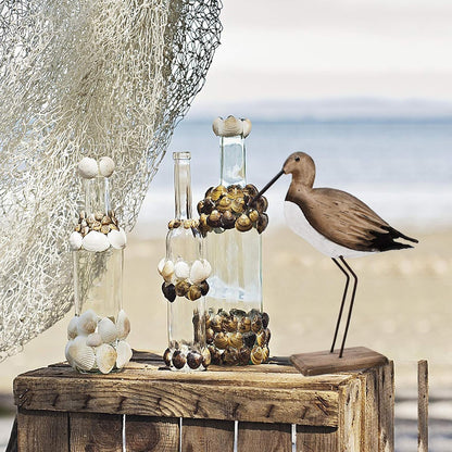 Morning View Wooden Sea Birds Decor Wood Seagull Statue Bird Figurines Seabird Statue Standing