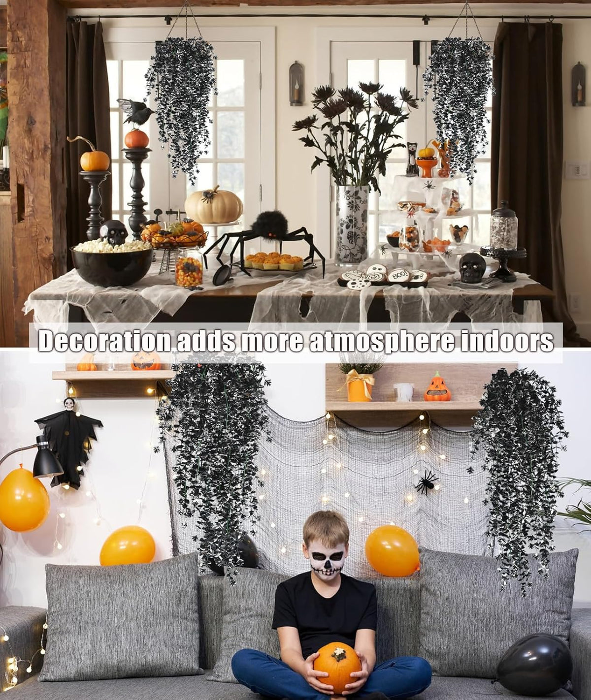 RECUTMS Artificial Hanging Plants Fake Hanging Plant Faux Hanging Plants UV Resistant Plastic