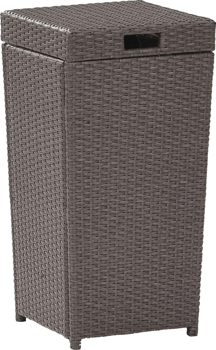 Crosley Furniture Palm Harbor Resin Wicker Outdoor Trash Can With Lid for Backyard, Patio, Deck
