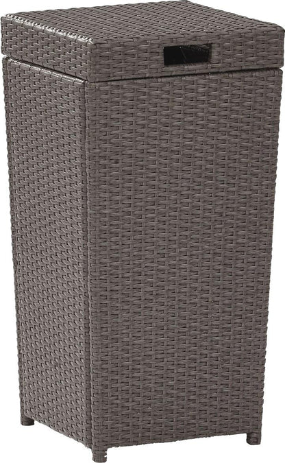 Crosley Furniture Palm Harbor Resin Wicker Outdoor Trash Can With Lid for Backyard, Patio, Deck