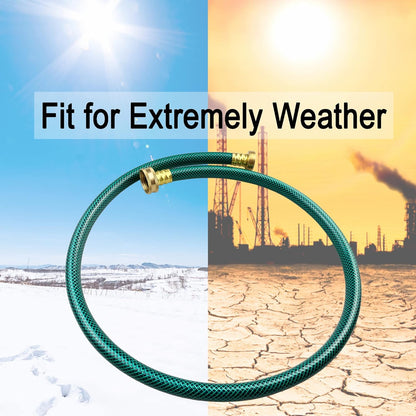 PVC Garden Hose 1/2 Inch Green Heavy Duty Water Hose with Solid Brass Fittings,No Leaking