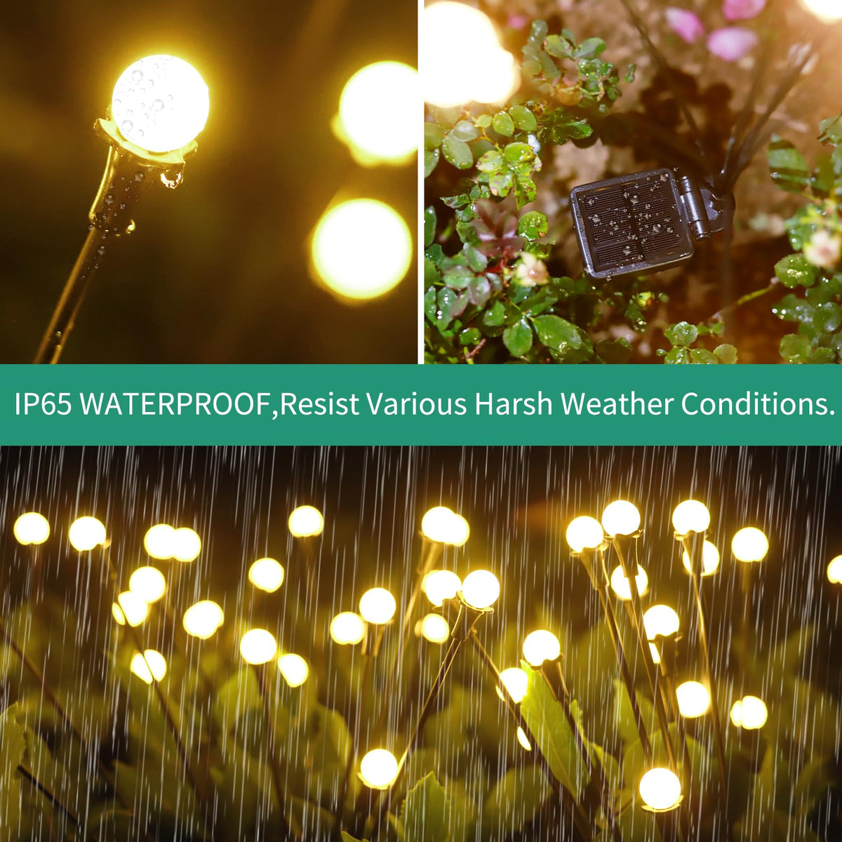 vignuto Solar Lights Outdoor Waterproof 4 Pack of 32 LEDs Garden Patio Firefly Decoration Unique