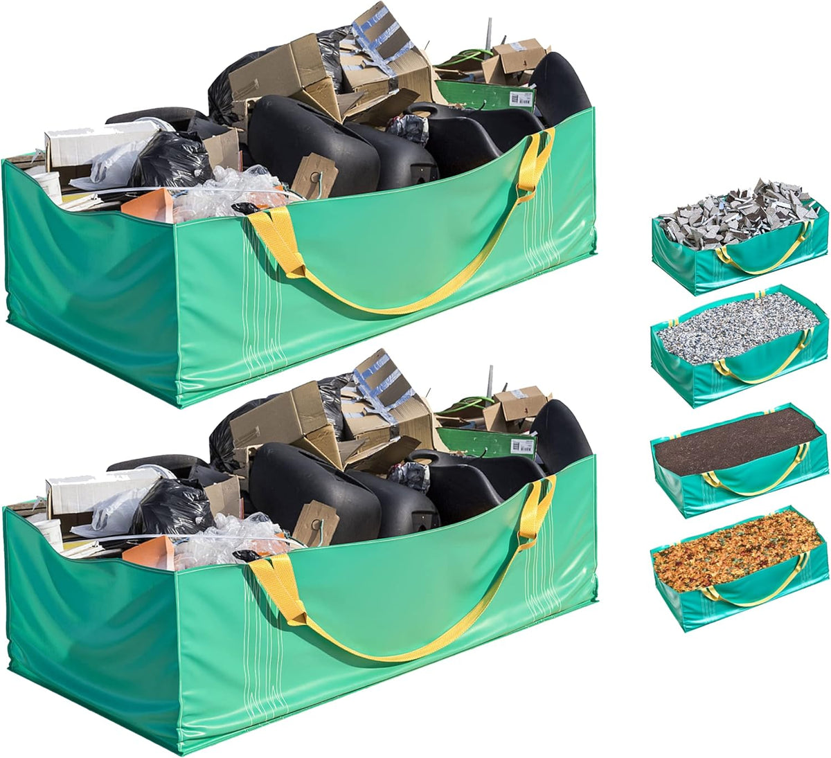 Skywin Dumpster Bag, 2 Pack Foldable and Reusable Trash Bag for Waste Management, Multiple Times