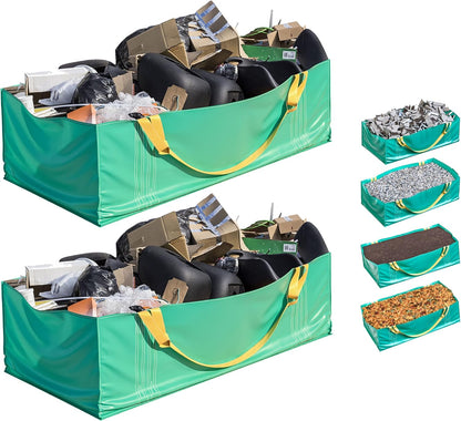 Skywin Dumpster Bag, 2 Pack Foldable and Reusable Trash Bag for Waste Management, Multiple Times