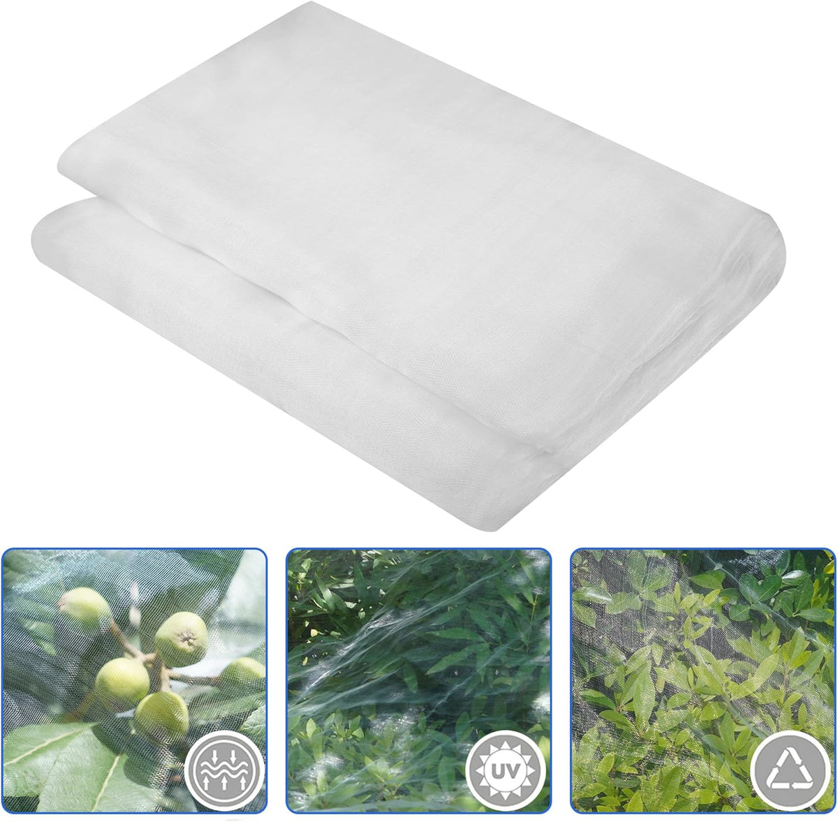 Garden Netting,8x33Ft Mosquito Insect Birds Animals Barrier Protection Net Ultra Fine Garden Mesh