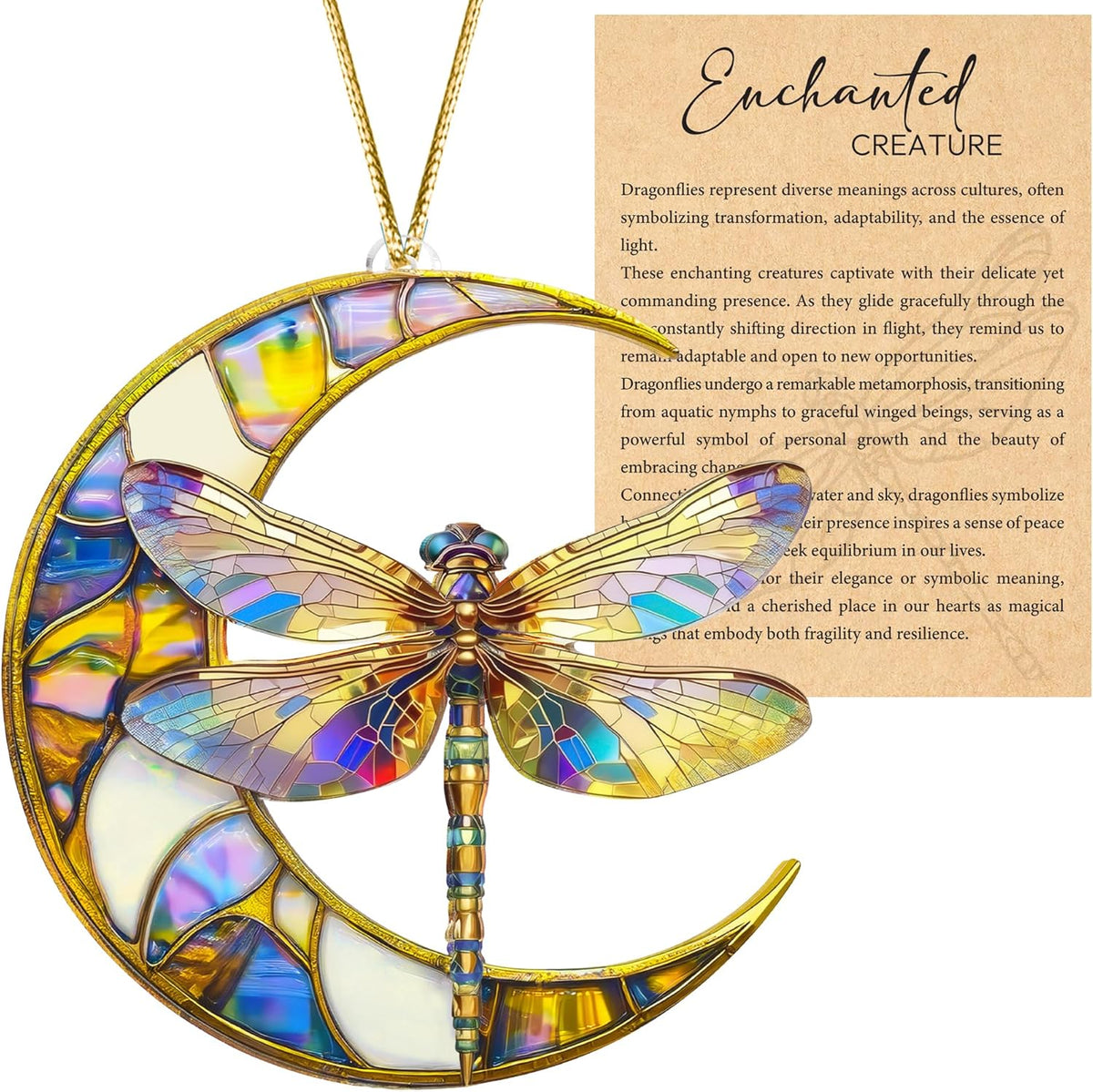 Dragonfly Gifts for Women, Dragonflies Decor Suncatcher Effect, Dragon Fly Stained Glass Effect