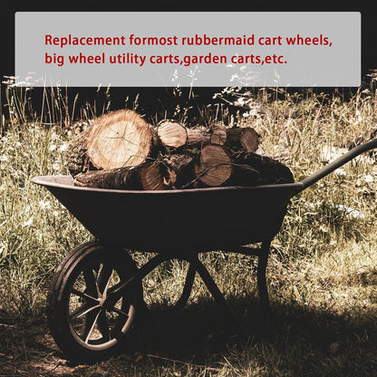 Parts Camp 20" Flat Free Tire Cart Wheels Replacement Rubbermaid Wheelbarrow Wheels Garden Cart